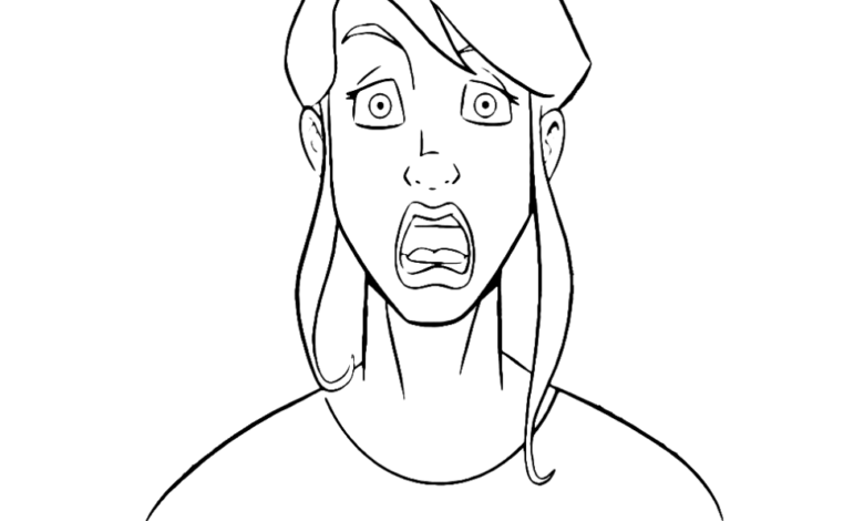 TMNT April O'Neill Shocked Coloring Page