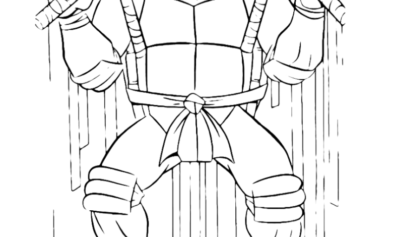TMNT Michelangelo Nunchucks Coloring Page