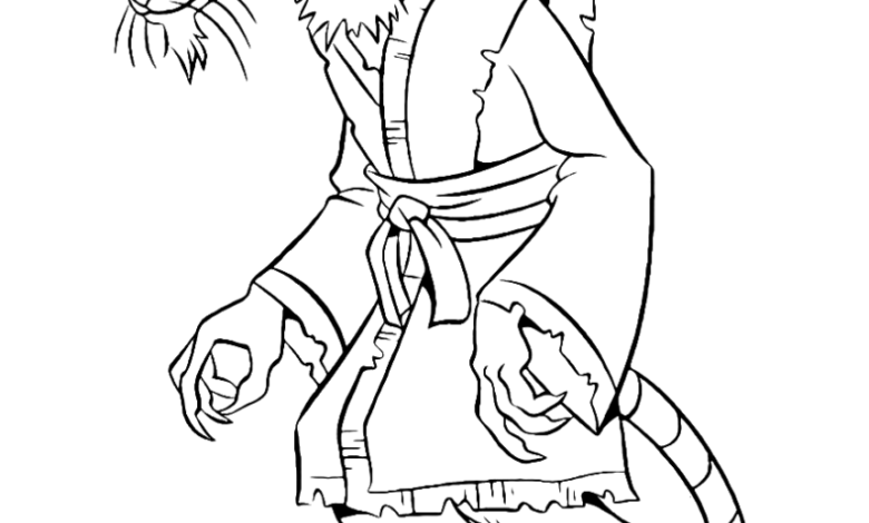 TMNT Sensei Splinter Coloring Page