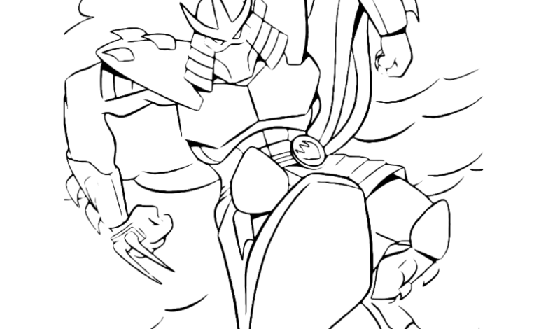 TMNT Shredder Attack Coloring Page