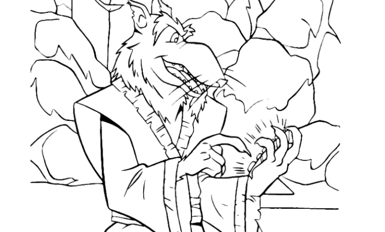 TMNT Splinter Sewer Coloring Page
