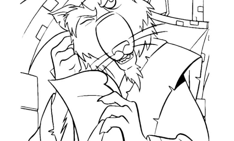 TMNT Splinter Think Coloring Page