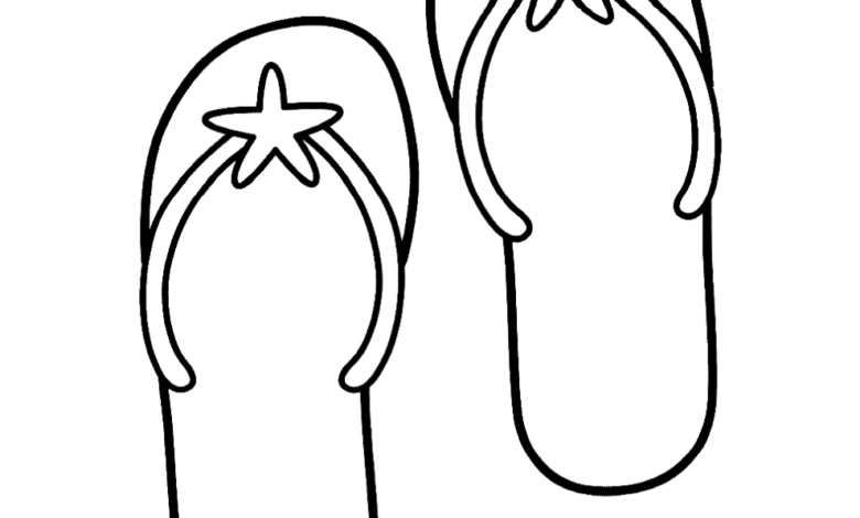 Toddler Slippers Coloring Page