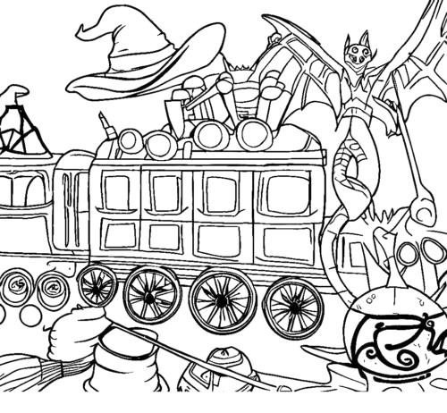 Wizarding School Items Coloring Page