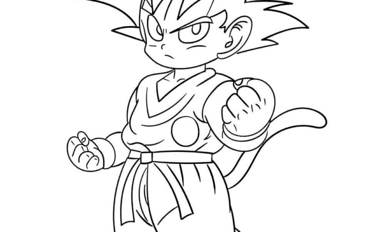Young Goku Coloring Page