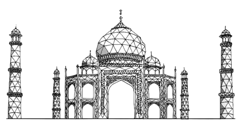 Aesthetic Taj Mahal Coloring Page