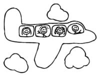 Airplane Kids Coloring Page