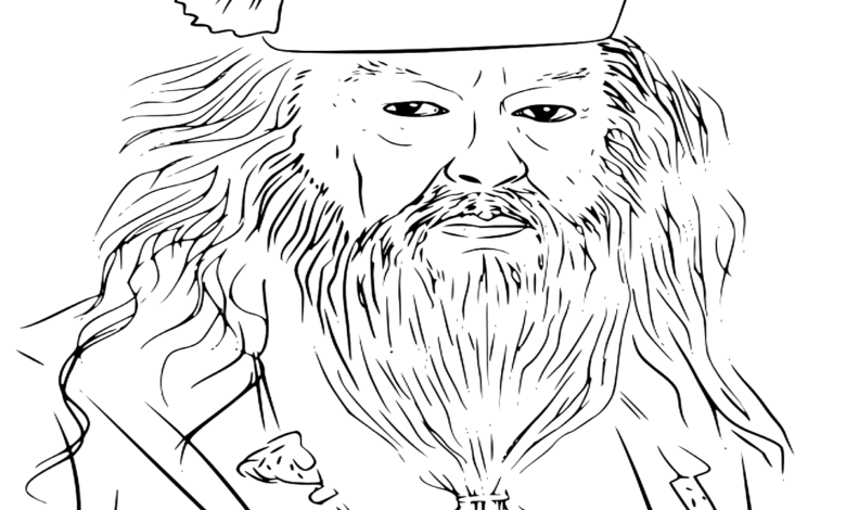 Albus Dumbledore Harry Potter Coloring Page