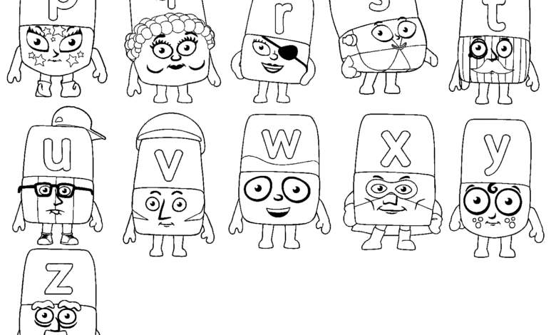 Alphablocks Coloring Page