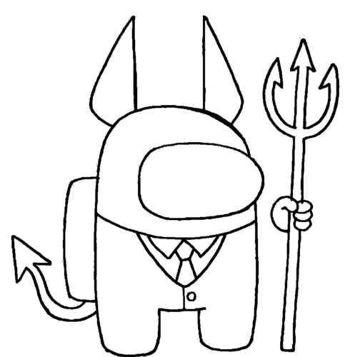 Among Us Devil Coloring Page