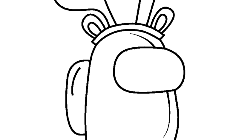 Among Us Reindeer Coloring Page