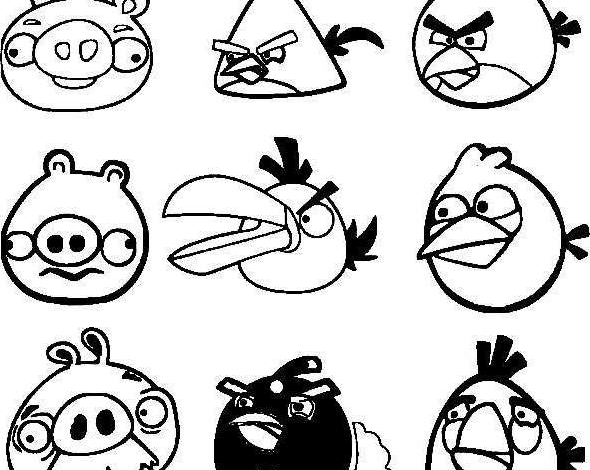 Angry Birds Characters Coloring Page