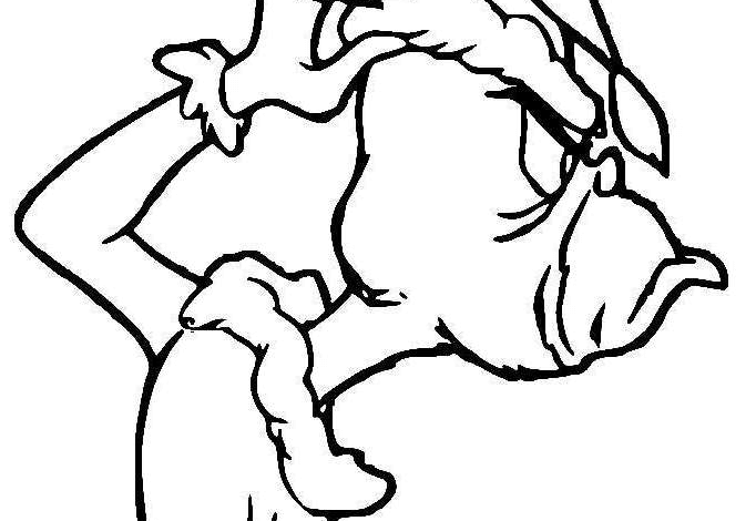 Angry Grinch Easy Coloring Page