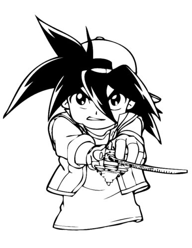 Angry Takao Beyblades Coloring Page