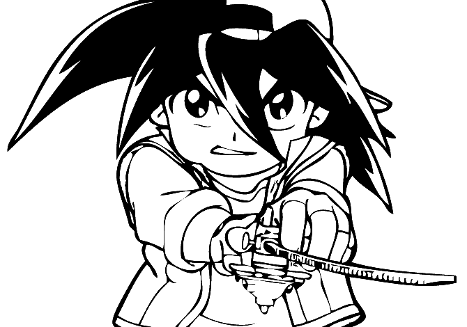 Angry Takao Beyblades Coloring Page