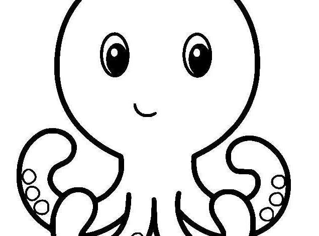 Animal Cute Little Octopus Coloring Page