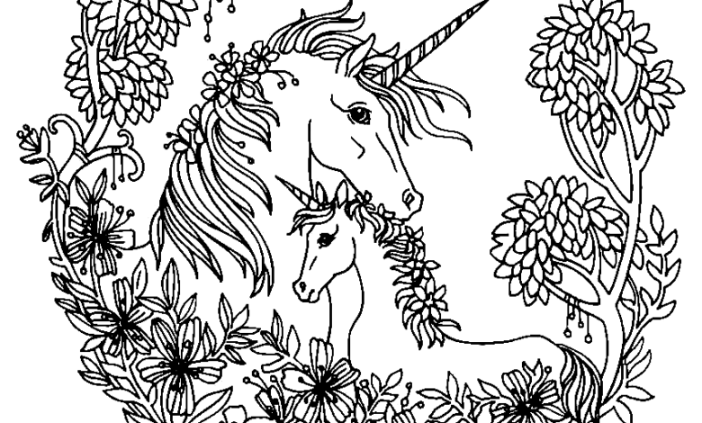 Animal Fantasy Unicorn Mandala Coloring Page