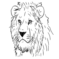 Animal King Lion Head Coloring Page