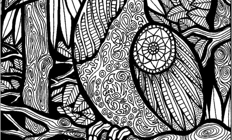 Animal Zentangle Toucan Coloring Page