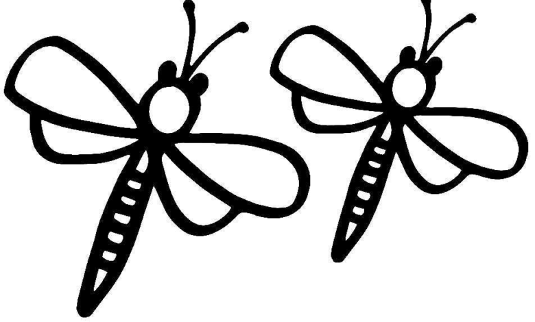 Animals Dragonflies Coloring Page
