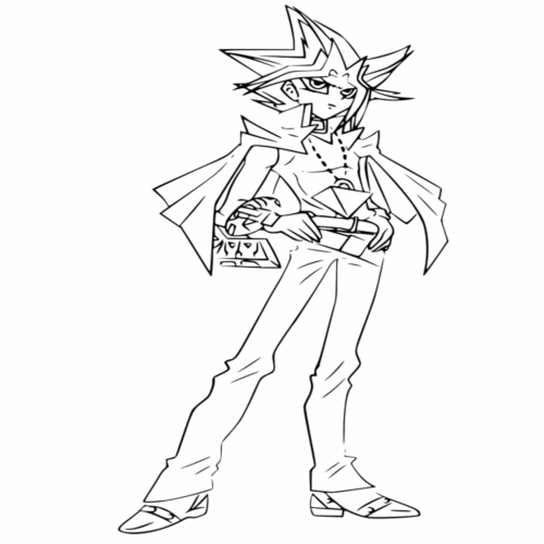 Anime Dark Yugi Yugioh Coloring Page