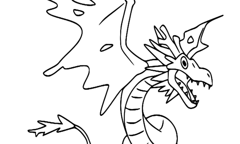Anime Digimon Airdramon Coloring Page