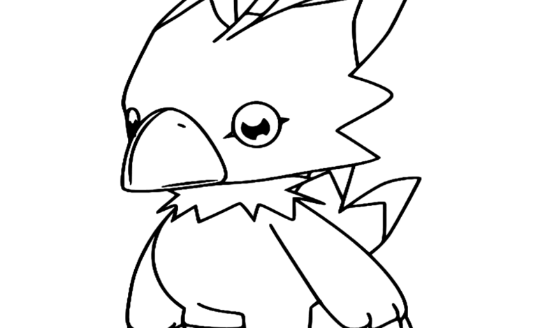 Anime Digimon Biyomon Coloring Page