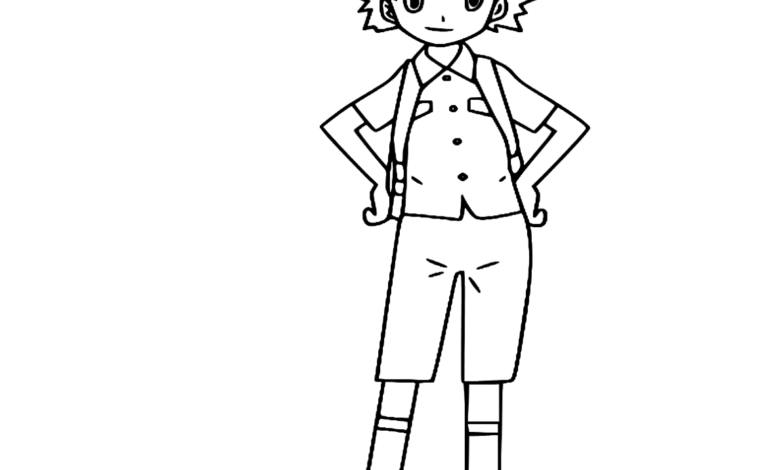 Anime Digimon Jun Motomiya Coloring Page