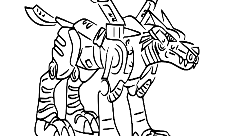 Anime Digimon MetalGarurumon Coloring Page