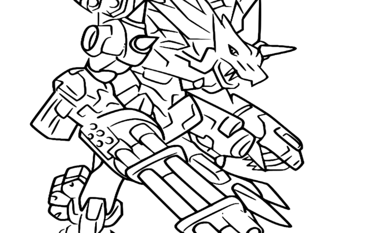 Anime Digimon MetalGarurumon X Antibody Coloring Page