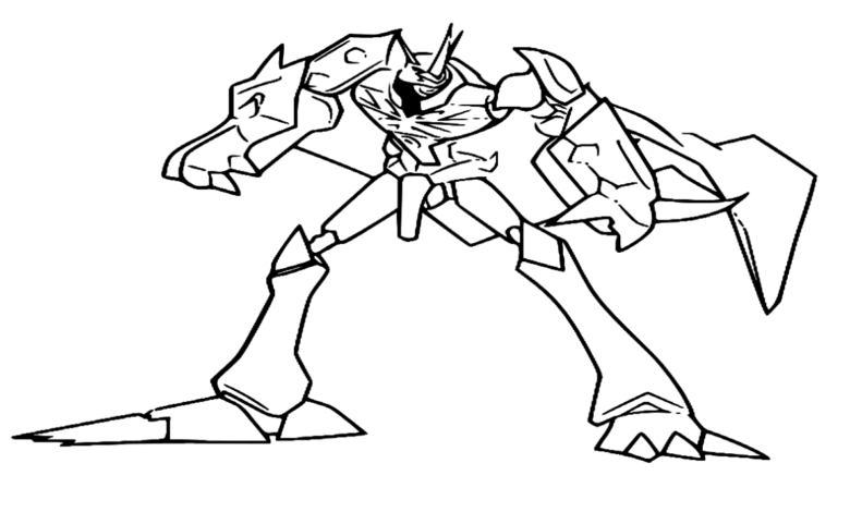 Anime Digimon Omnimon Coloring Page