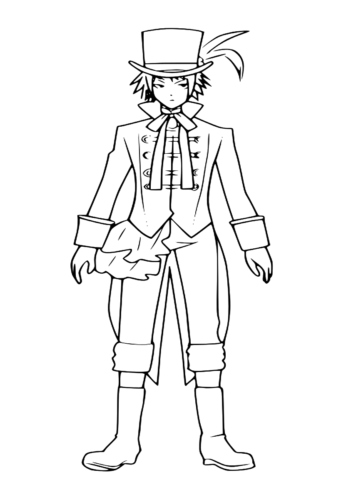 Anime Drossel Cainz Black Butler Coloring Page