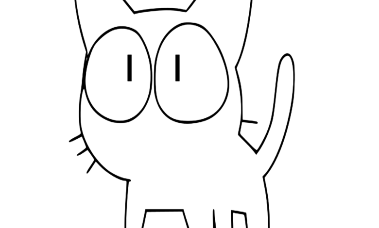 Anime Fooly Cooly Takkun Cat Coloring Page