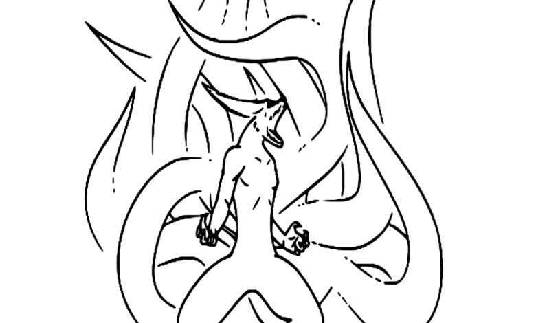 Anime Kurama Coloring Page