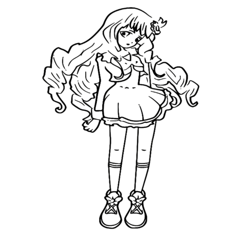 Anime Lilie Shirogane Girl Coloring Page