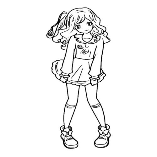 Anime Mahiru Kasumi Coloring Page
