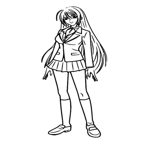 Anime Moka Akashiya Coloring Page