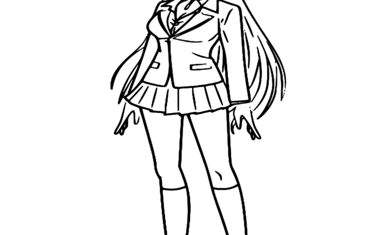 Anime Moka Akashiya Coloring Page