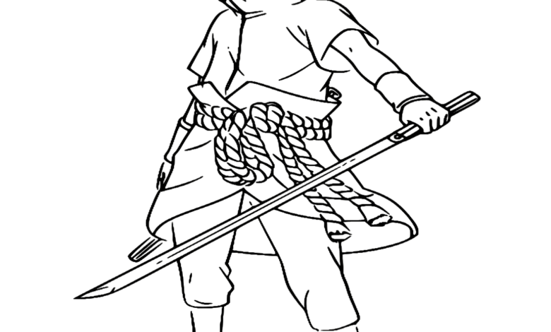 Anime Sasuke Uchiha Coloring Page