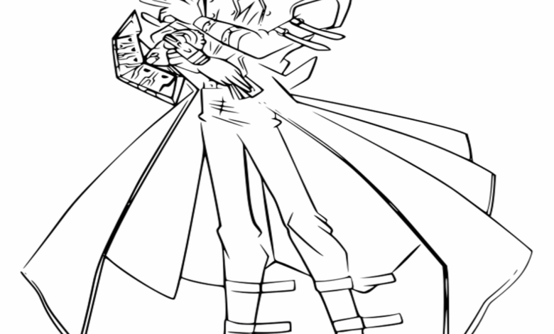 Anime Seto Kaiba Yugioh Coloring Page