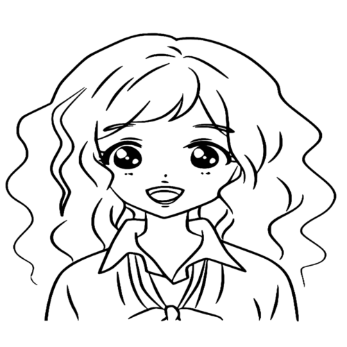 Anime Sumiko Smile Girl Coloring Page