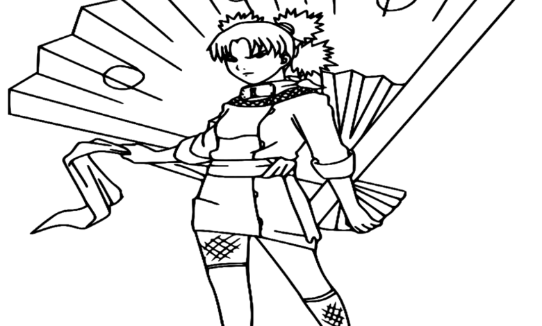 Anime Temari Naruto Coloring Page
