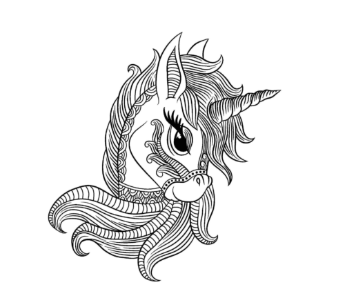 Anti Stress Unicorn Coloring Page