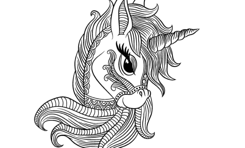 Anti Stress Unicorn Coloring Page
