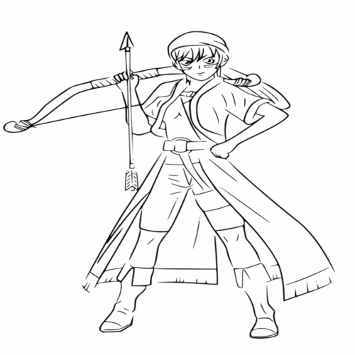 Arslan Heroic Legend Alfreed Anime Coloring Page