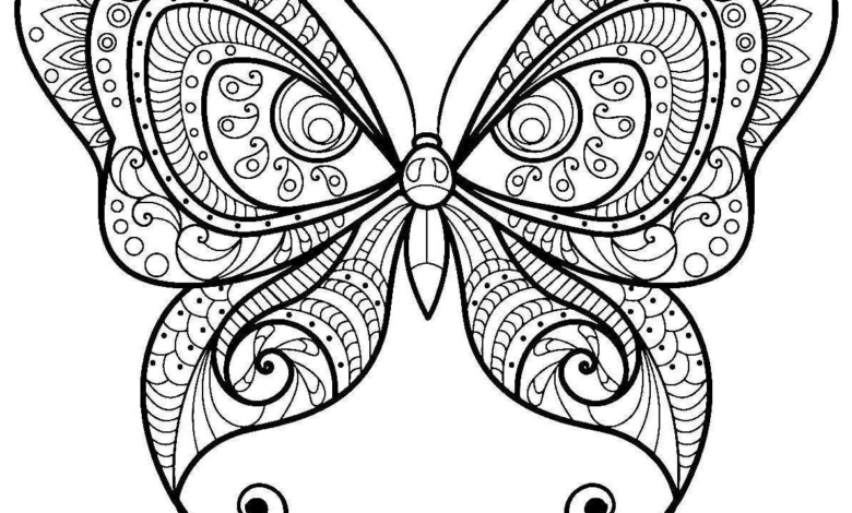 Artistic Butterfly Coloring Page
