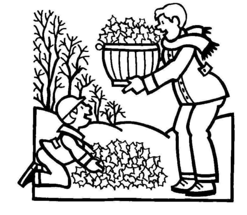 Autumn Landscape Mans Coloring Page