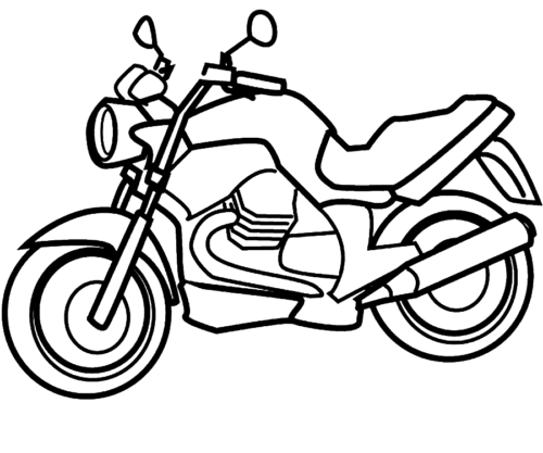 Basic Cool Motorcycle Coloring Page
