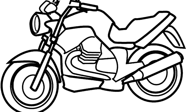 Basic Cool Motorcycle Coloring Page