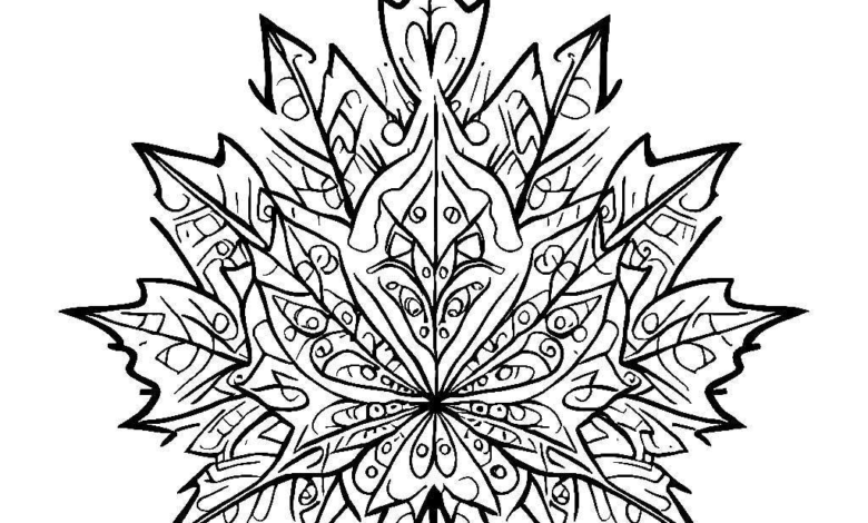 Beautiful Maple Leaf Coloring Page